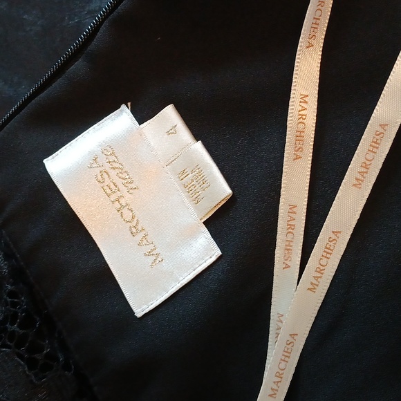 Marchesa Notte Black Lace Cocktail Dress Size 4 - Picture 12 of 14